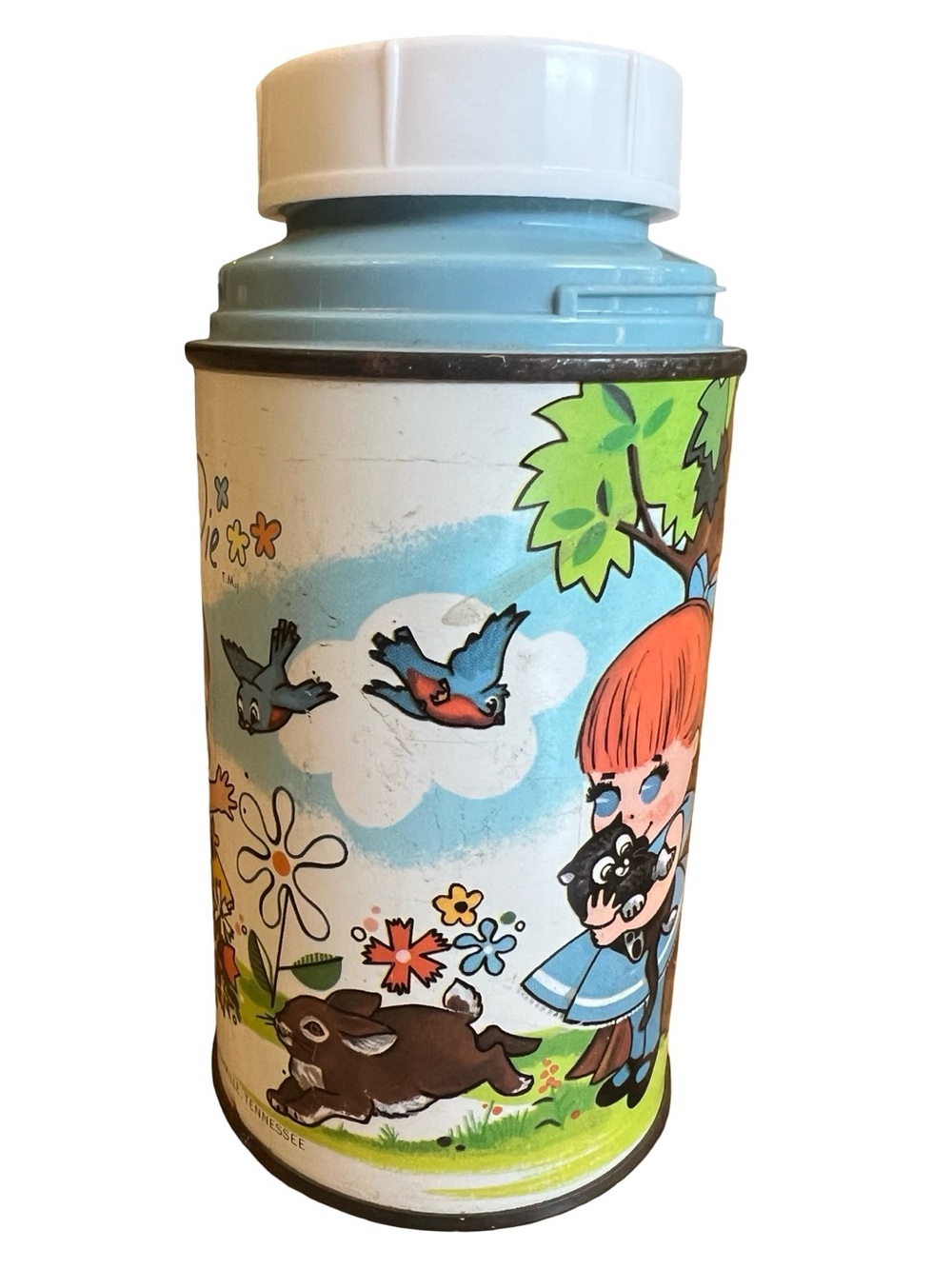 Vintage 60s Kewtie Pie Metal Thermos w Screw Cap Aladdin 8oz 1967 Made in USA - Picture 3 of 9